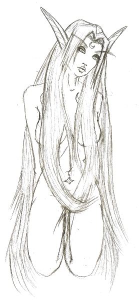 278x600 night elf praying to the moon the argent archives - Night Elf Drawing