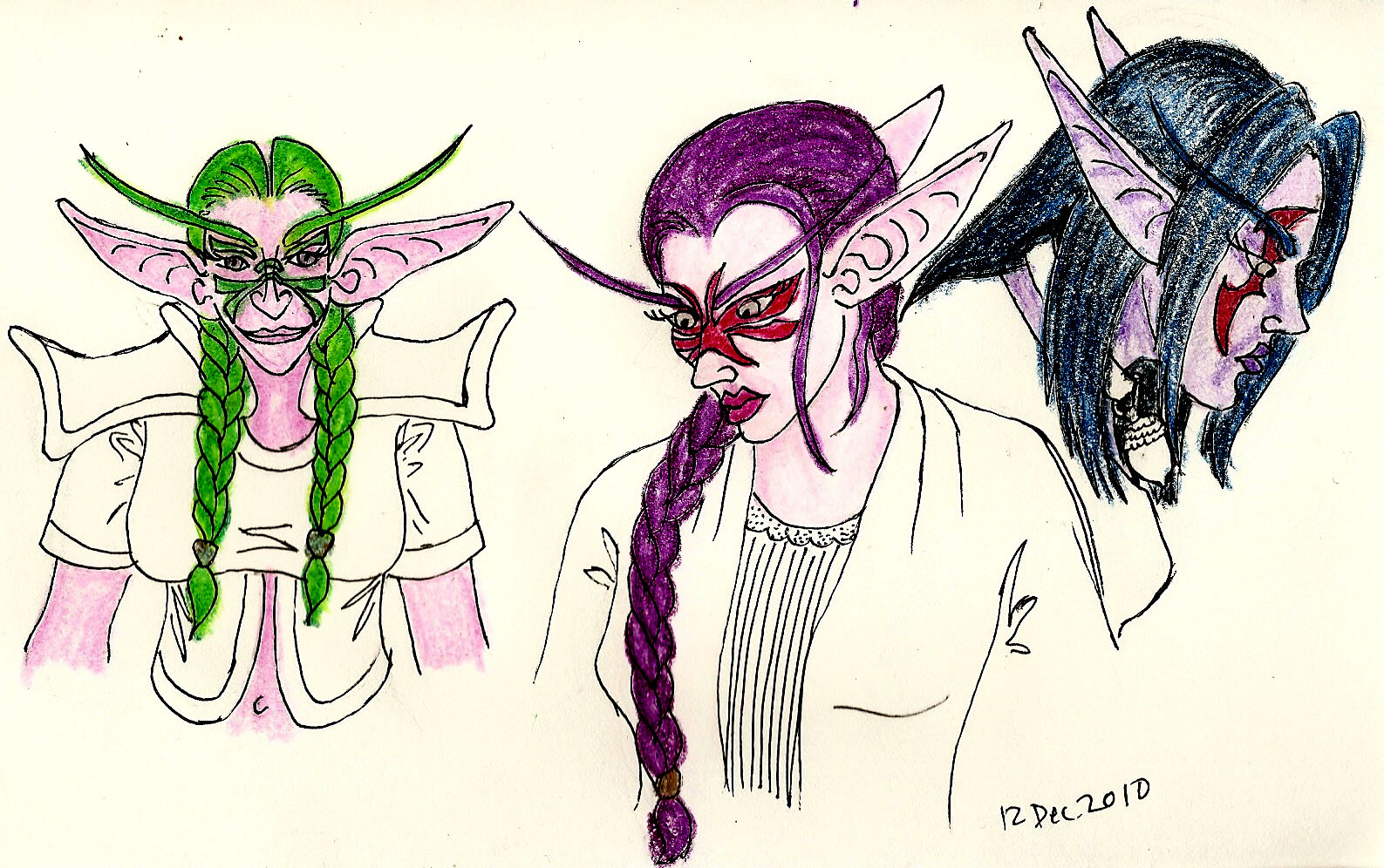 1587x996 night elf portraits kamalia et alia - Night Elf Drawing