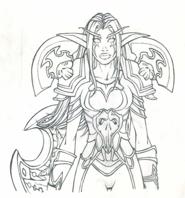 600x642 druid drawing elf princess for free download - Night Elf Drawing