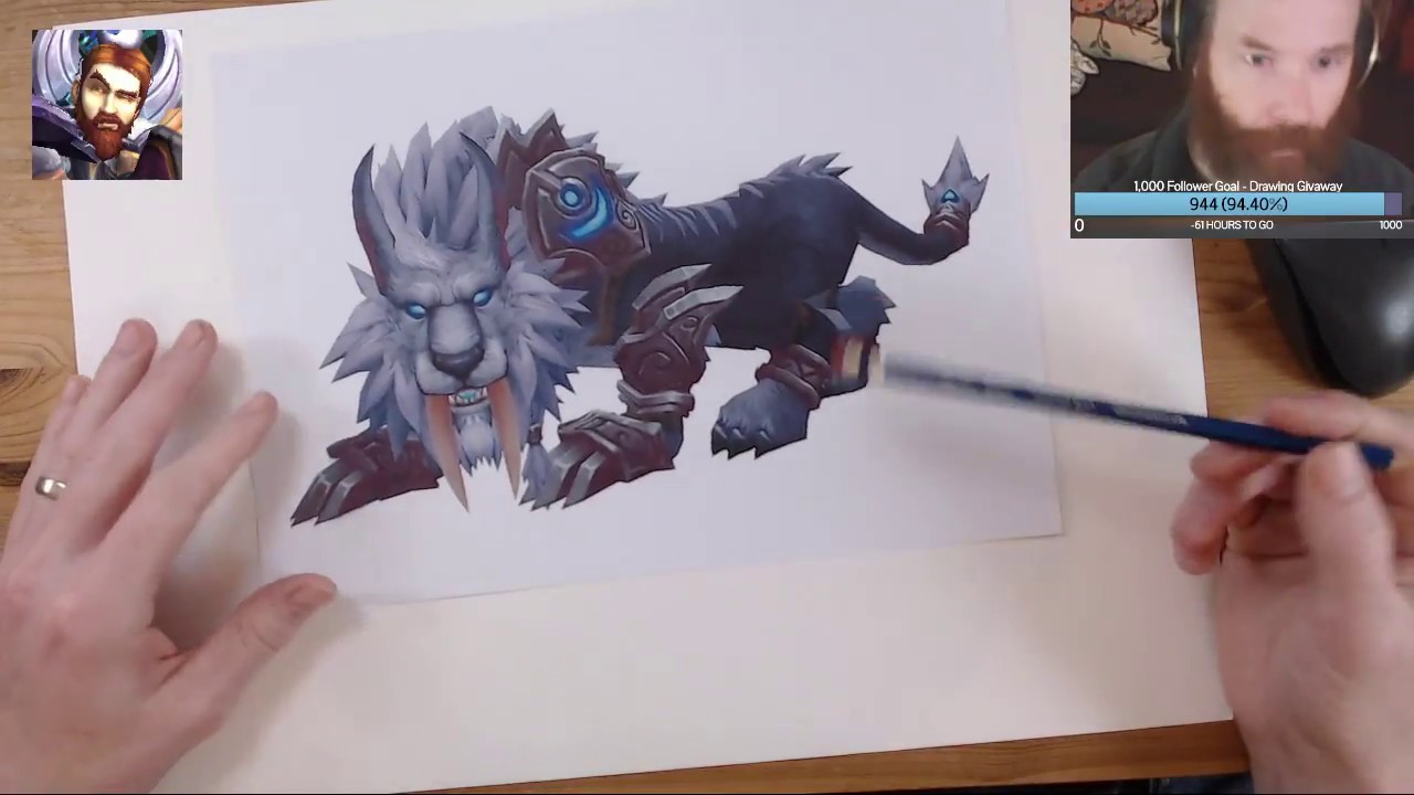 1280x720 world of warcraft drawing night elf druid cat form artifact - Night Elf Drawing