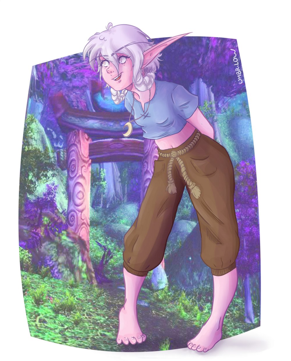 1000x1238 art i just did drawing of my night elf in her environment wow - Night Elf Drawing