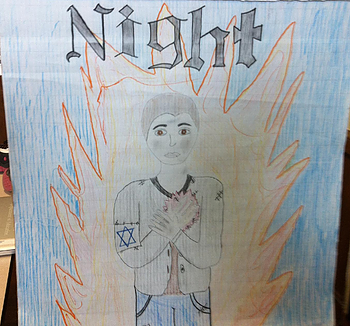 350x326 night about our movie poster - Night Elie Wiesel Drawing