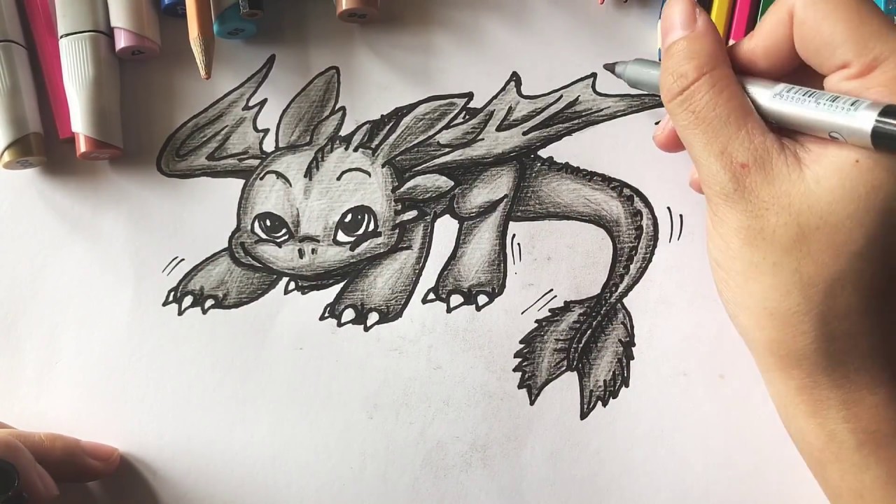 1280x720 how to draw dragon night fury - Night Fury Drawing