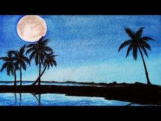 236x177 How To Draw Scenery Of Moonlight With Oil Pastel Step - Night Scenery Drawing