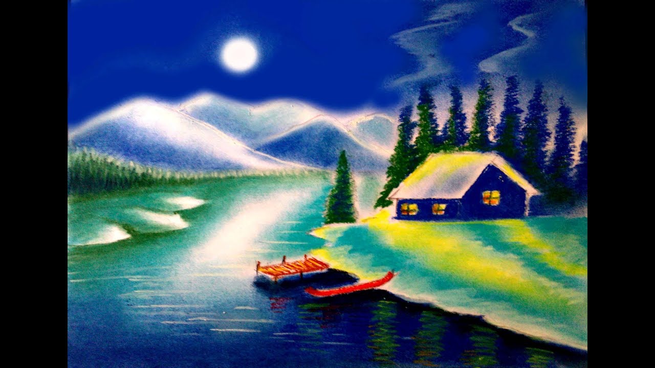 Night Scenery Drawing at PaintingValley.com | Explore collection of
