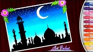 320x180 How To Draw Moon Light Night Scenery Step - Night Scenery Drawing