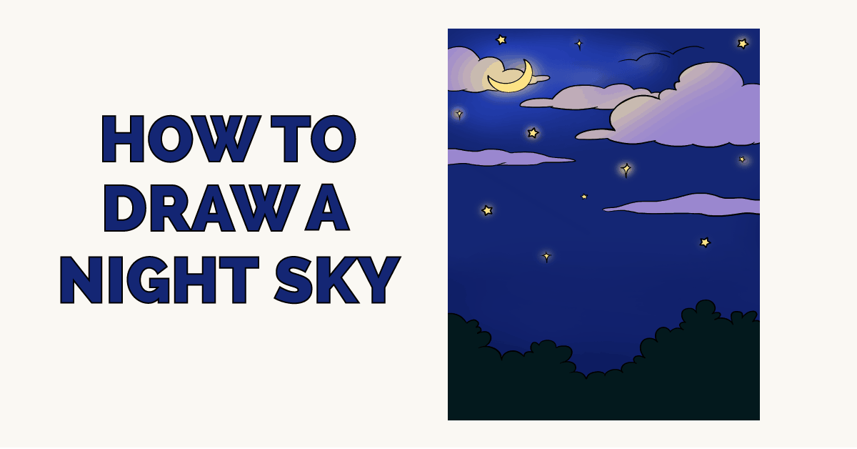 1200x628 how to draw a night sky really easy drawing tutorial - Night Sky Drawing