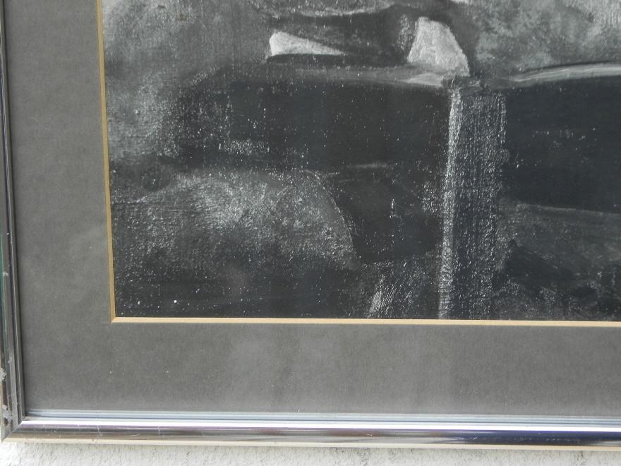 880x660 framed print, charcoal drawing of service men in nightclub - Nightclub Drawing