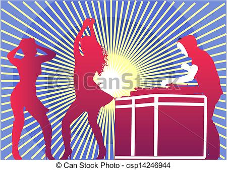 450x337 girls in nightclub vector drawing of silhouettes of dancing girls - Nightclub Drawing