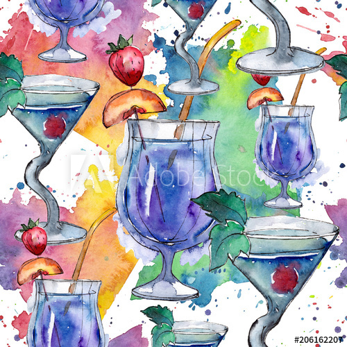 500x500 mix bar party cocktail drink seamless background pattern - Nightclub Drawing