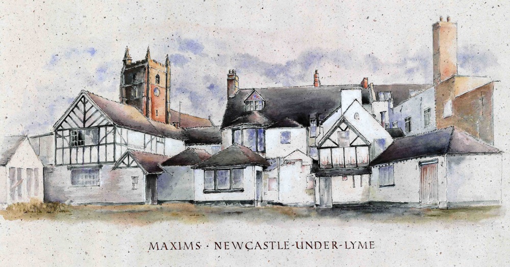 1000x525 Newcastle Under Lyme, 'maxims' - Nightclub Drawing