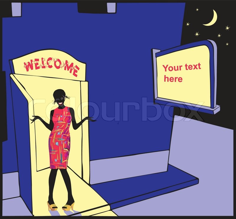 800x742 Drawing Of The Woman In Red Dress That Stock Vector Colourbox - Nightclub Drawing