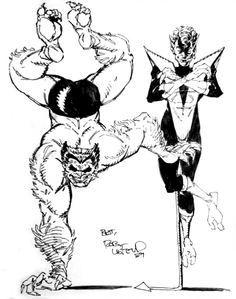 472x598 Nightcrawler And Beast - Nightcrawler Drawing