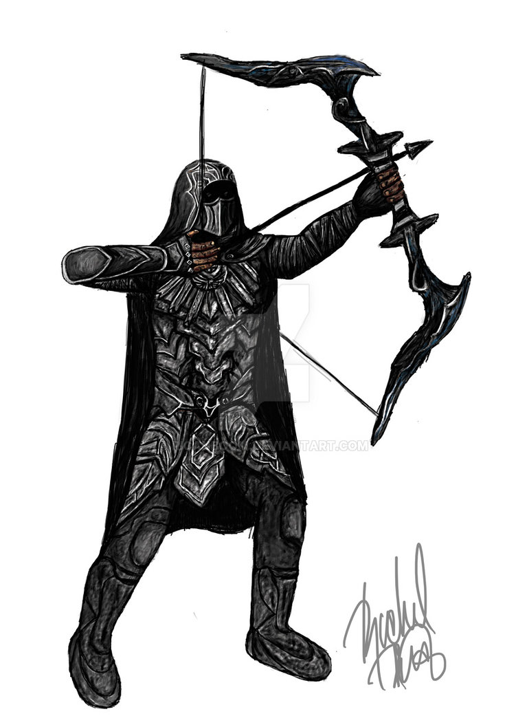 767x1041 skyrim nightingale armor with bow - Nightingale Armor Drawing