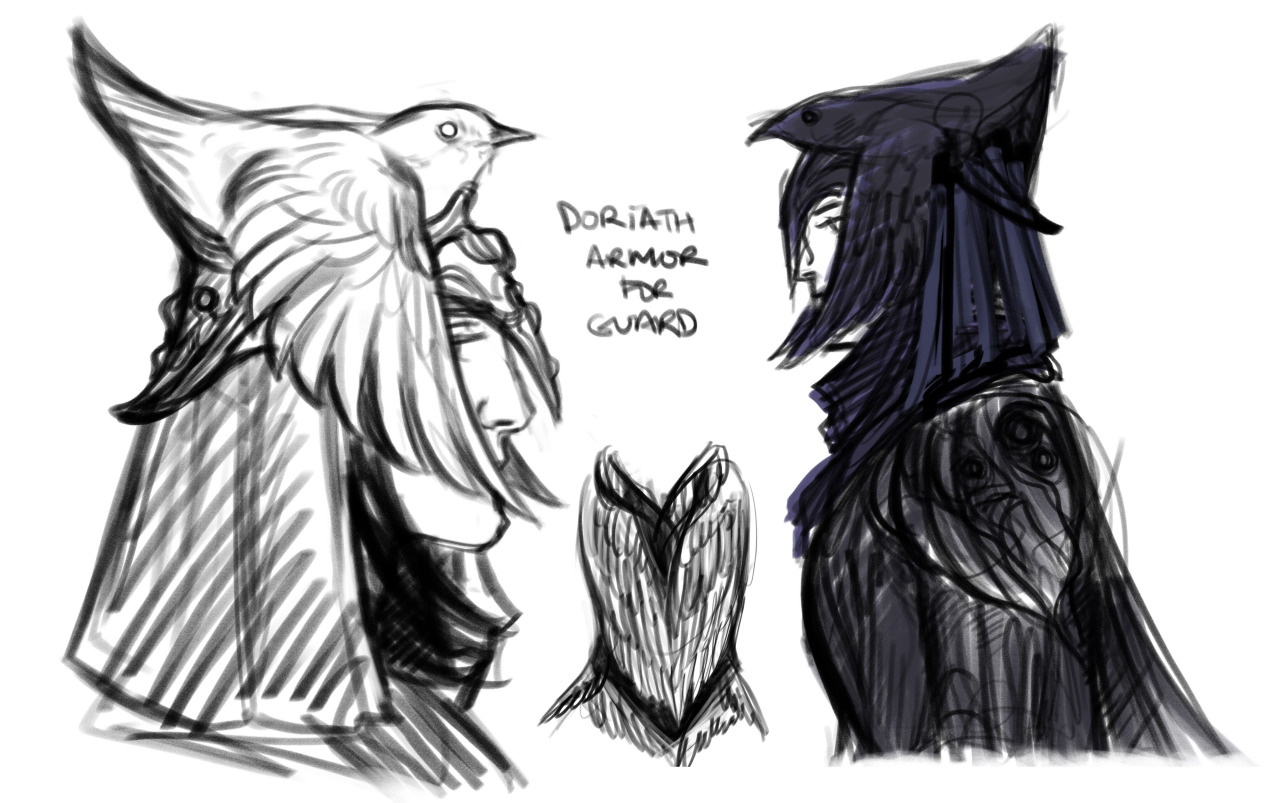 1280x803 Doriath Sketches - Nightingale Armor Drawing