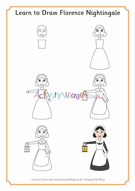 460x650 learn to draw florence nightingale - Nightingale Drawing