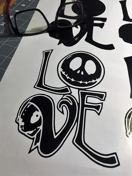 450x600 nightmare before christmas, jack and sally skellington love decal - Nightmare Before Christmas Drawings
