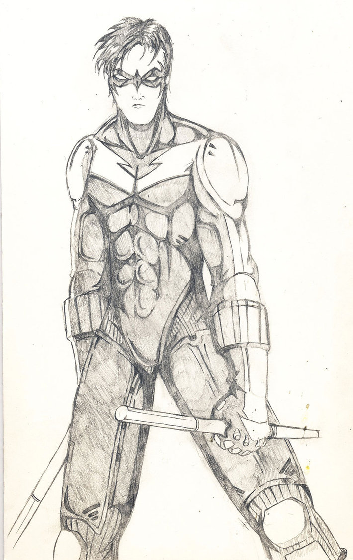710x1124 How To Draw Nightwing - Nightwing Drawing