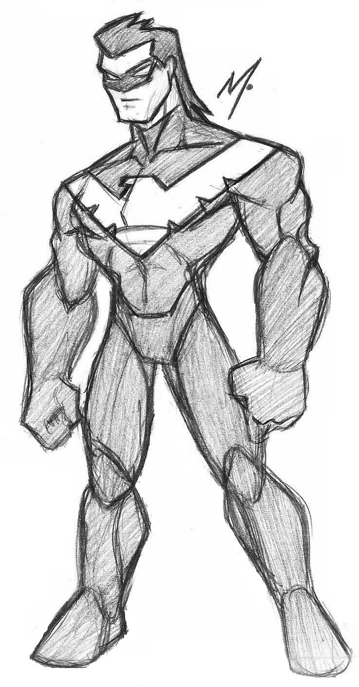 738x1412 Nightwing Comic Drawings Nightwing Quick Sketch - Nightwing Drawing