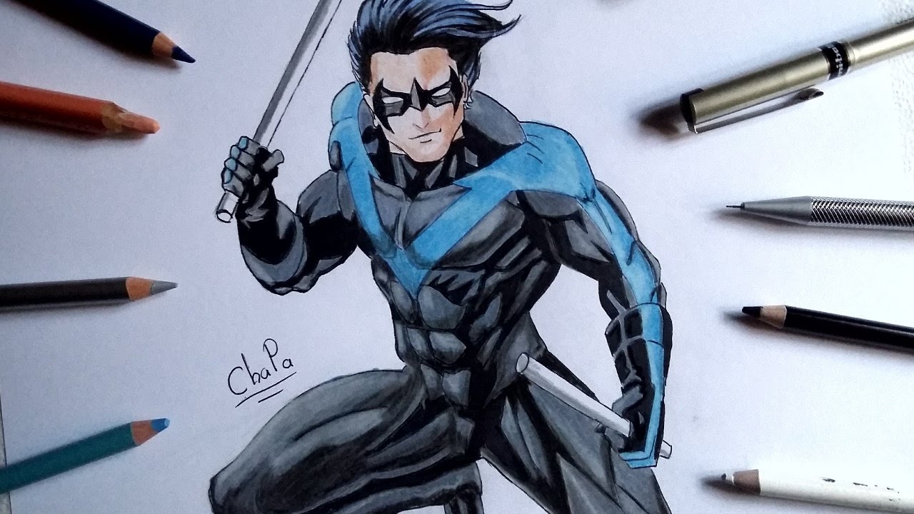 1280x720 Dibujando A Ala Nocturna Drawing Nightwing - Nightwing Drawing