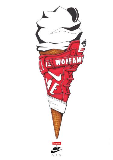 375x530 supreme x nike air force high drawing - Nike Air Force 1 Drawing