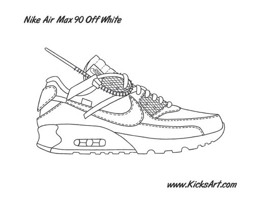 Nike Air Max 90 Drawing at PaintingValley.com | Explore collection of ...
