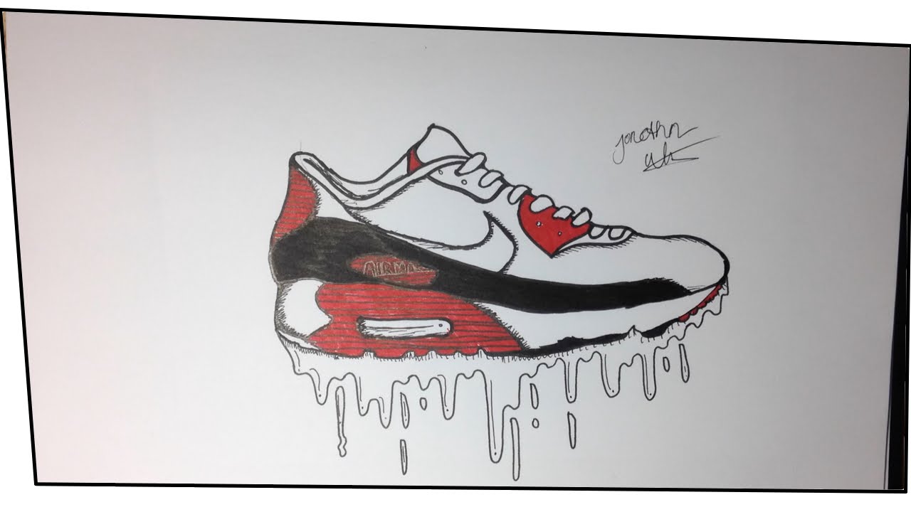 1280x720 air max drawing - Nike Air Max 90 Drawing