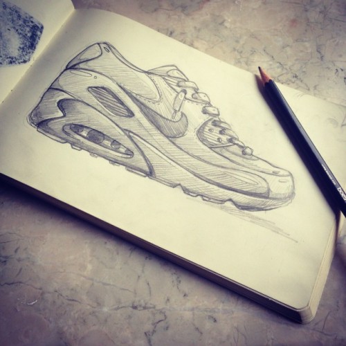 500x500 drawing pencil nike sketch airmax sketching jeliodimitrov - Nike Air Max 90 Drawing