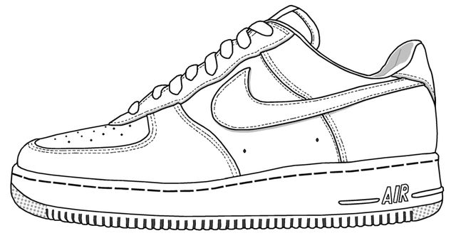 640x335 airforceonelowtemplate shoe illustration nike, sneakers sketch - Nike Drawing