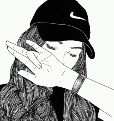 437x464 Sectetzhr, Draw, Girl, Drawing, Nike On We Heart It - Nike Drawing