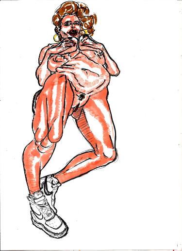 375x516 Woman In Nike Drawing - Nike Drawing