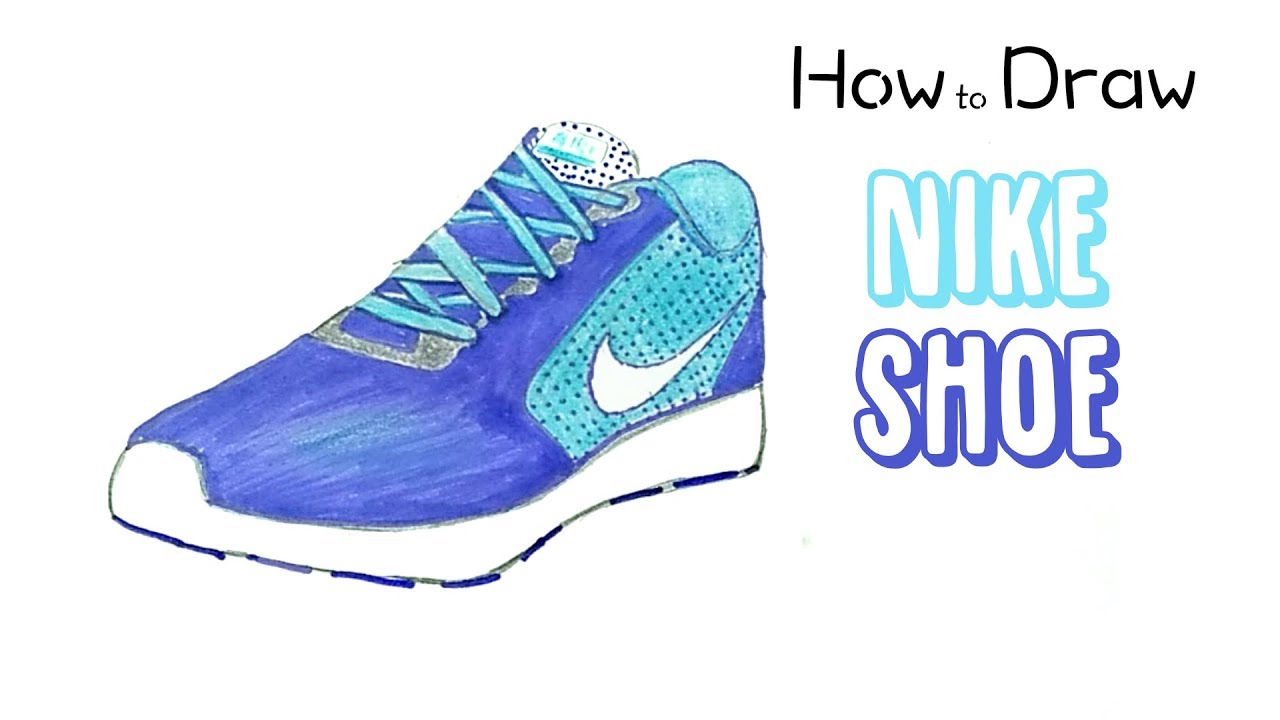 1280x720 How To Draw A Nike Shoe - Nike Running Shoes Drawing