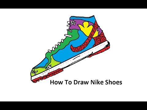 480x360 How To Draw Nike Shoes For Kids Step - Nike Shoe Drawing