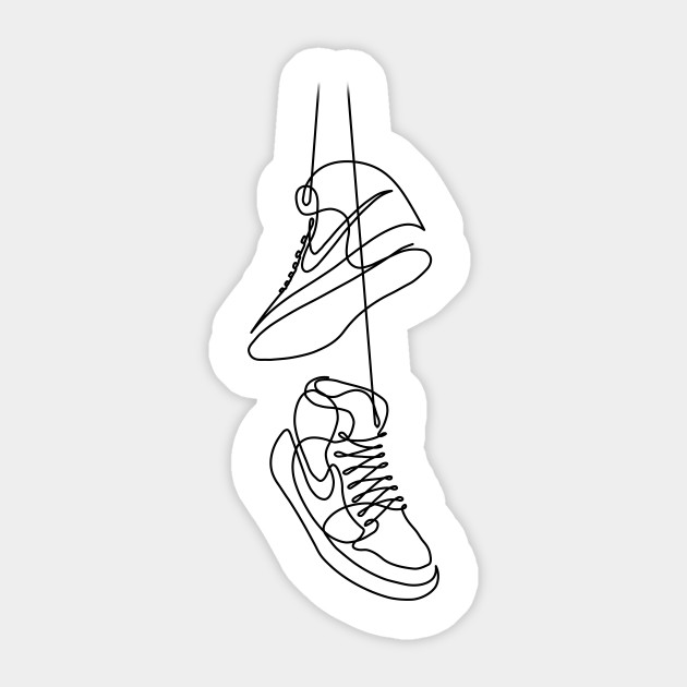 630x630 nike sneakers drawing in one line - Nike Shoe Drawing