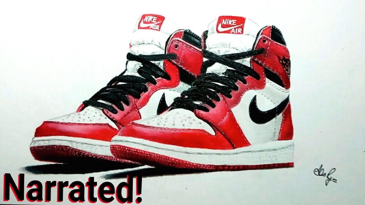 1280x720 drawing nike air jordan with prismacolor - Nike Sneakers Drawing