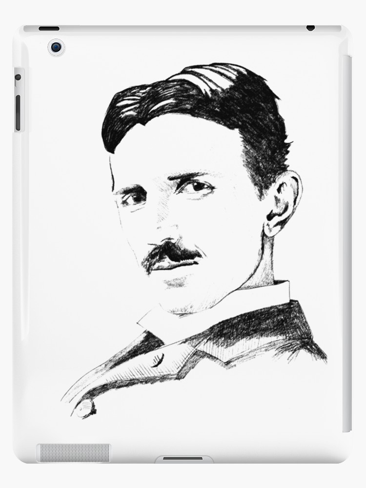 750x1000 nikola tesla drawing ipad cases skins - Nikola Tesla Drawing