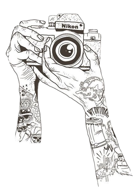 448x619 drawing nikon camera hands tattoo creative freetoedit - Nikon Camera Drawing