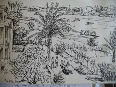 375x281 nile river, luxor drawing - Nile River Drawing