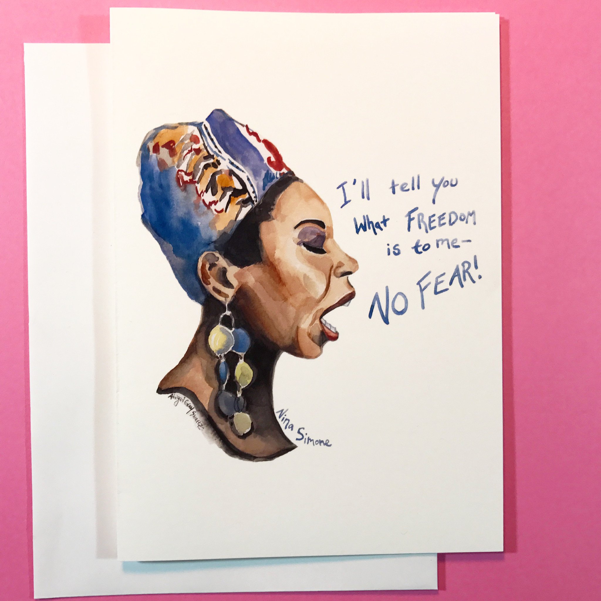 2048x2048 Nina Simone Greeting Card Graydayshop - Nina Simone Drawing