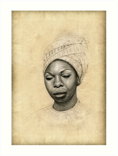 413x549 Nina Simone Art Prints - Nina Simone Drawing