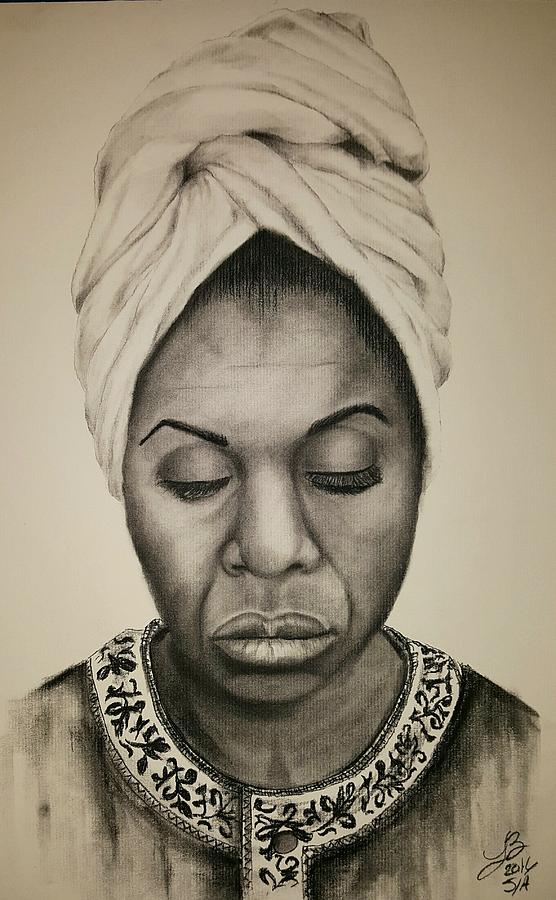 556x900 Nina Simone Drawing - Nina Simone Drawing