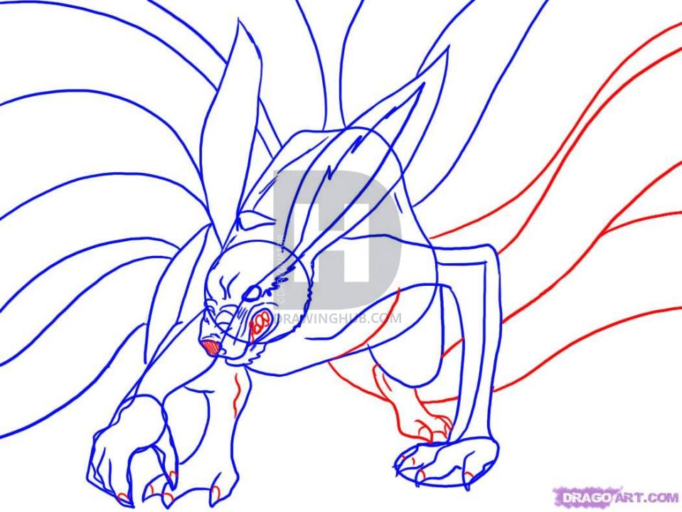 959x720 How To Draw Nine Tailed Fox, Step - Nine Drawing
