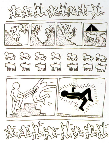 375x489 nine drawings keith haring - Nine Drawing