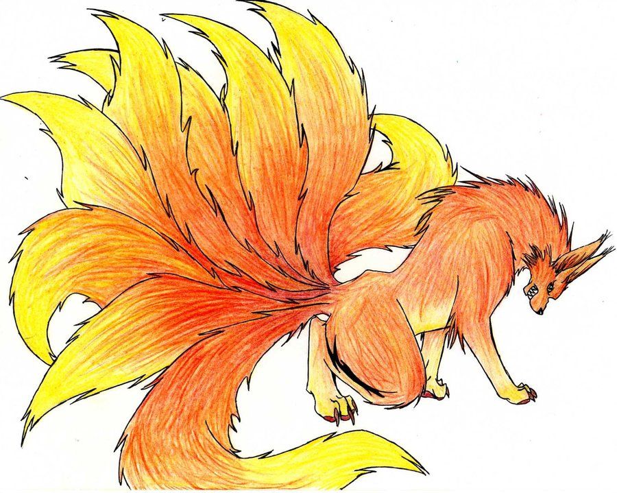 900x719 Nine Tail Fox Drawing - Nine Drawing