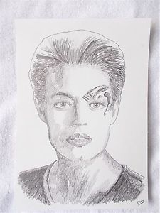 225x300 art graphite pencil sketch drawing jeri ryan as seven of nine - Nine Drawing