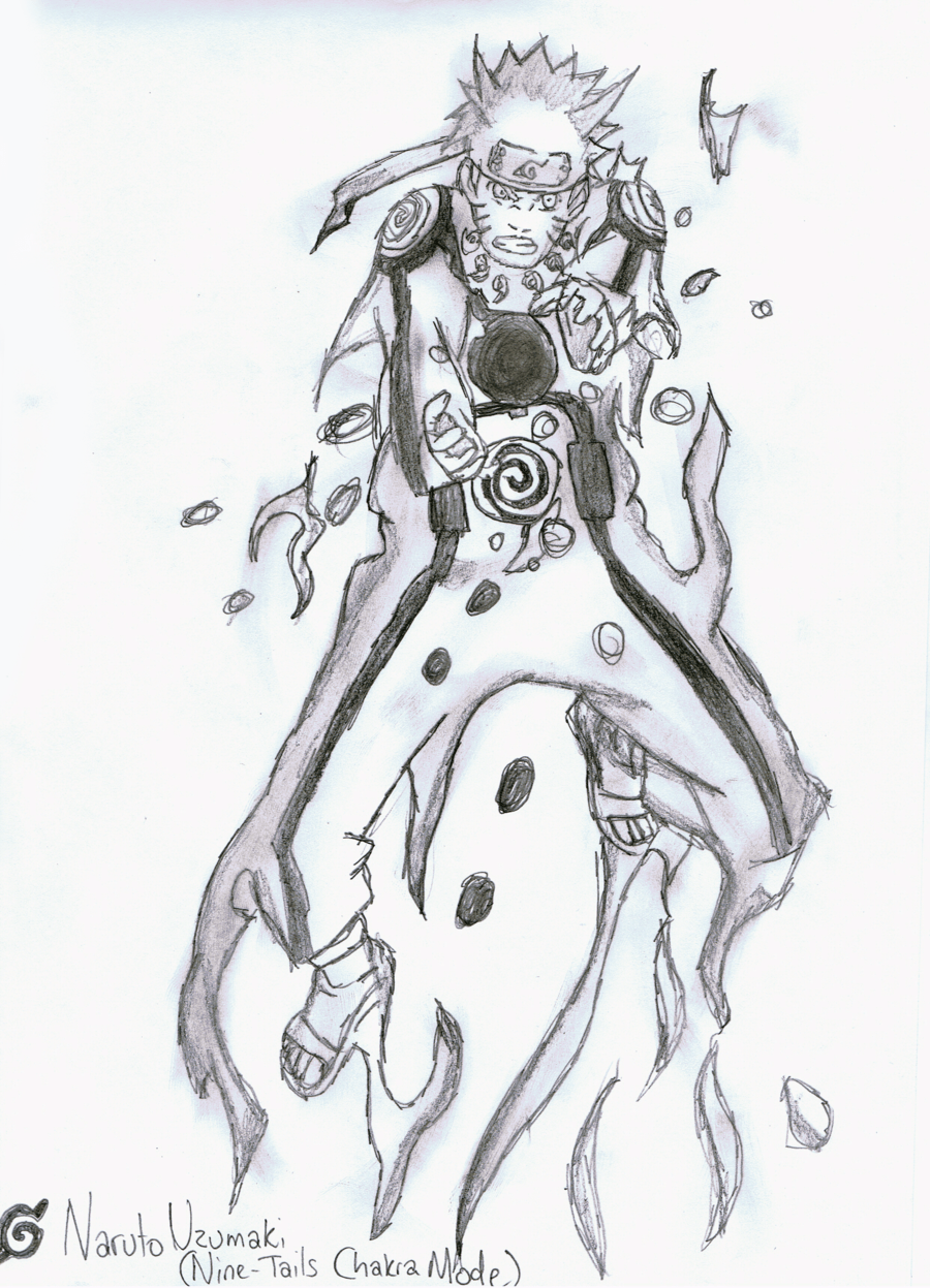 900x1247 Naruto Shippuden Nine Tailed Fox Mode Drawing Hd Wallpaper Gallery - Nine Tailed Fox Drawing