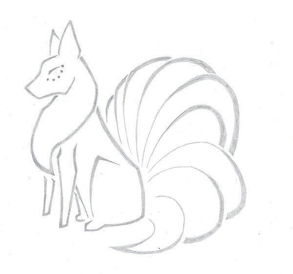 600x561 Nine Tailed Fox - Nine Tailed Fox Drawing