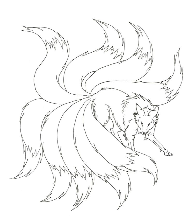 811x895 Nine Tailed Fox Drawings For Kids - Nine Tailed Fox Drawing