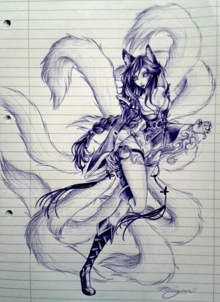 763x1048 Ahri The Nine Tailed Fox - Nine Tailed Fox Drawing