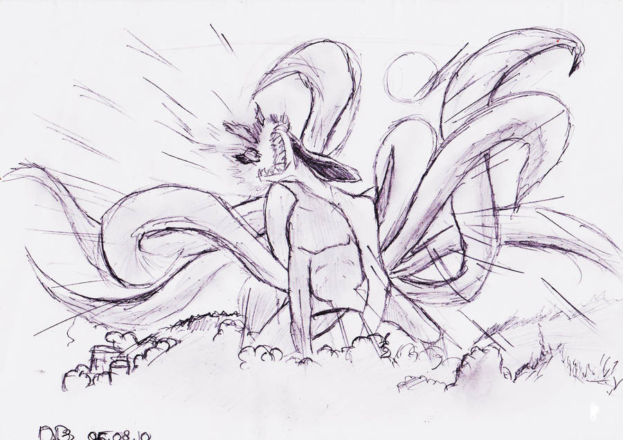 900x636 Draw Nine Tailed Fox - Nine Tailed Fox Drawing